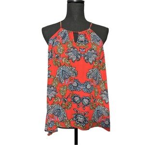Collective Concepts Krissa Keyhole Halter Sleeveless Blouse Sz M Summer Chic